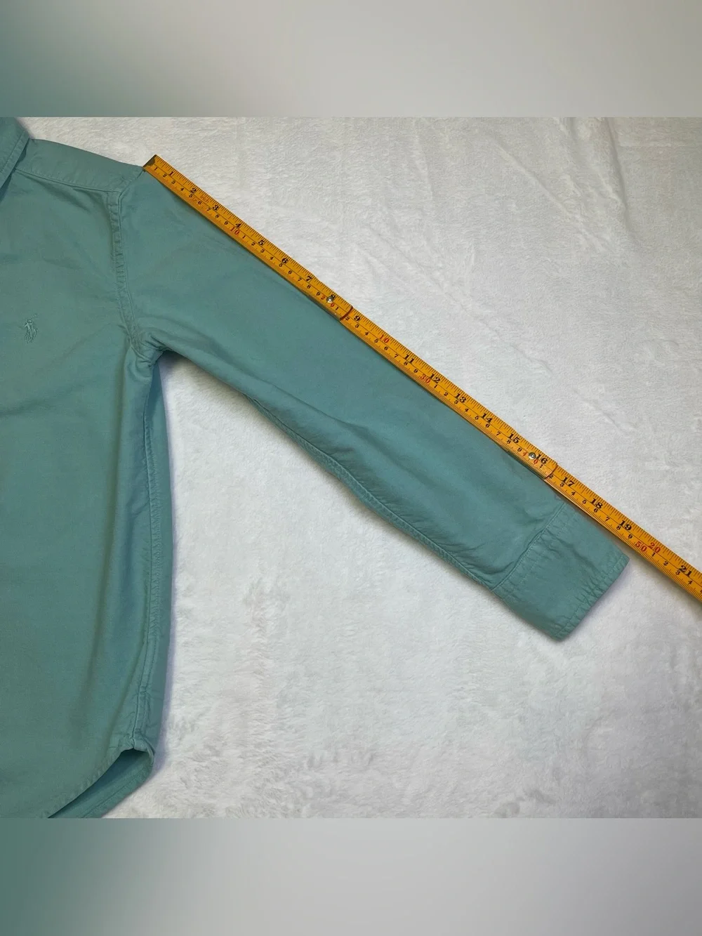 Ralph Lauren Boys Med. (10-12) Seafoam Green Long Sleeve Button Down Shirt Pony